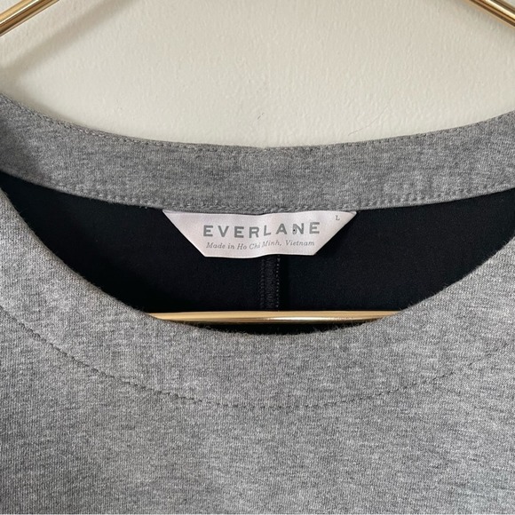 Everlane Gray City Street Short Sleeve Fleece Sweatshirt Crewneck Pullover L - Picture 6 of 12